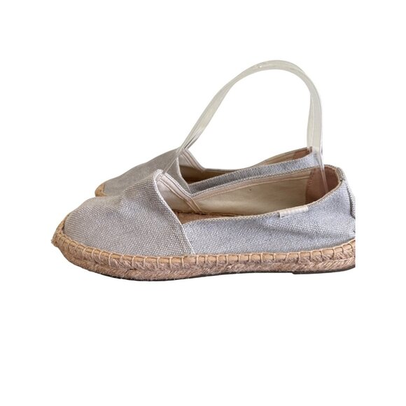 Soludos Womens Espadrille Flats Canvas Slip-On Shoes Light Gray Size 7 - Picture 5 of 12